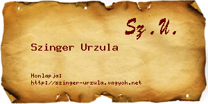 Szinger Urzula névjegykártya